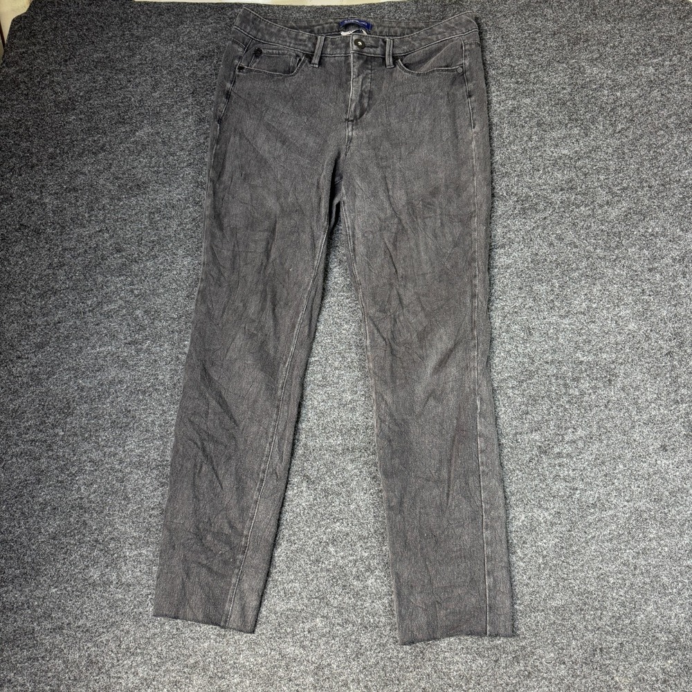 Bandolino Jeans Selene Womens 30x26 Gray Denim Straight Leg Streetwear Raw Hem